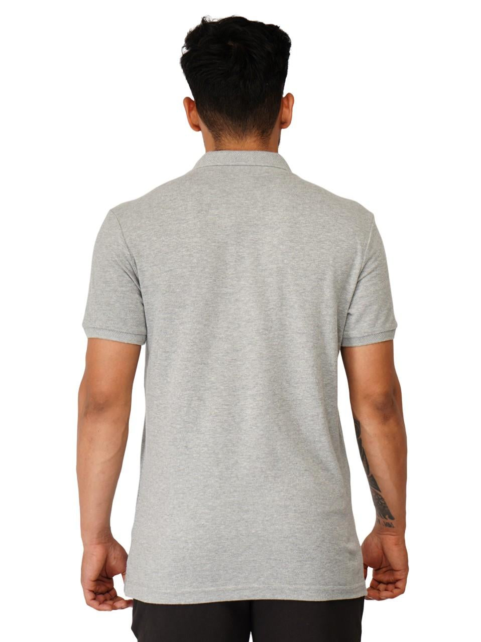 Ecolove Men's Plain Polo T-shirt - Grey