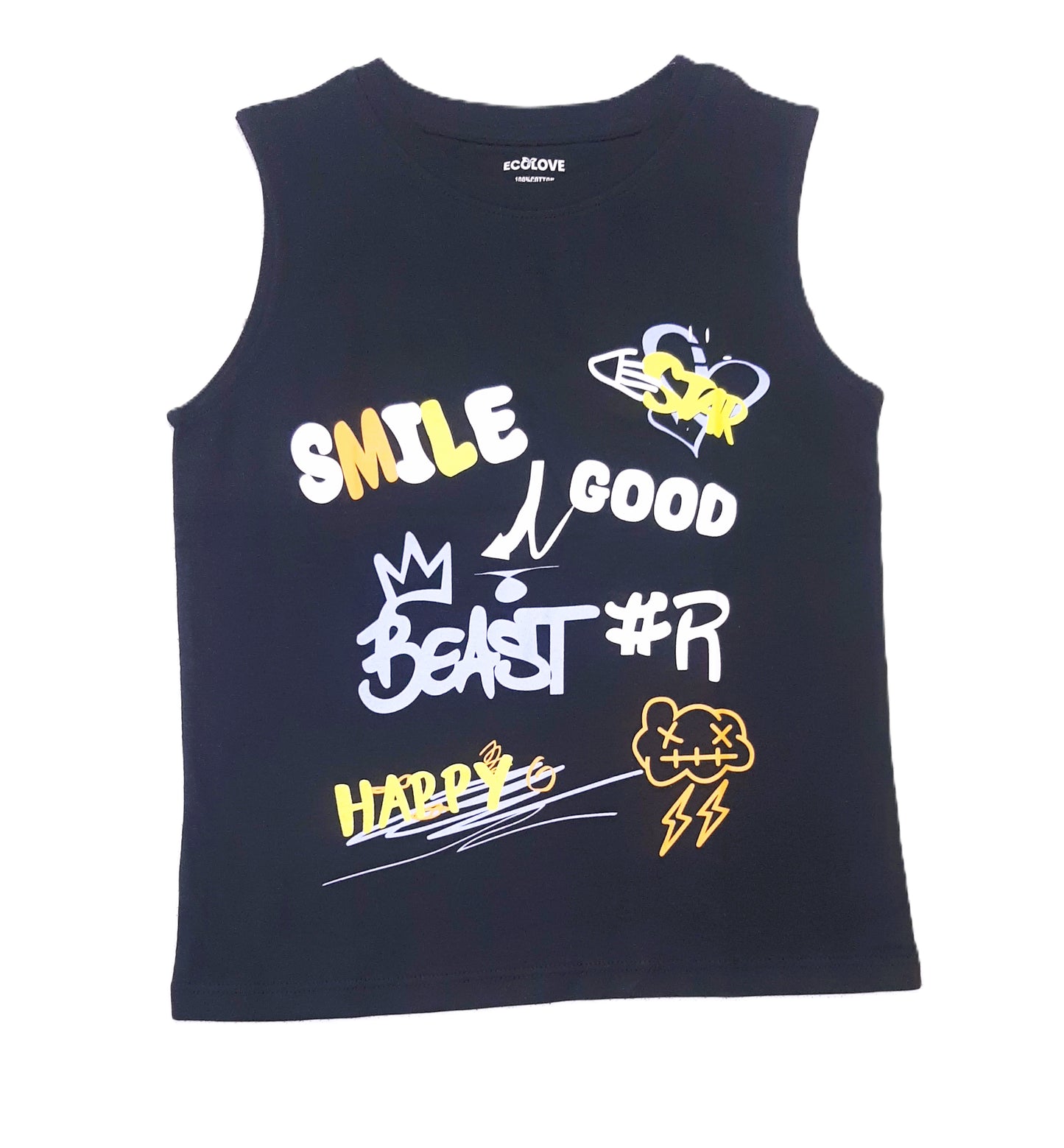 Kids Sleeveless Printed T-Shirt